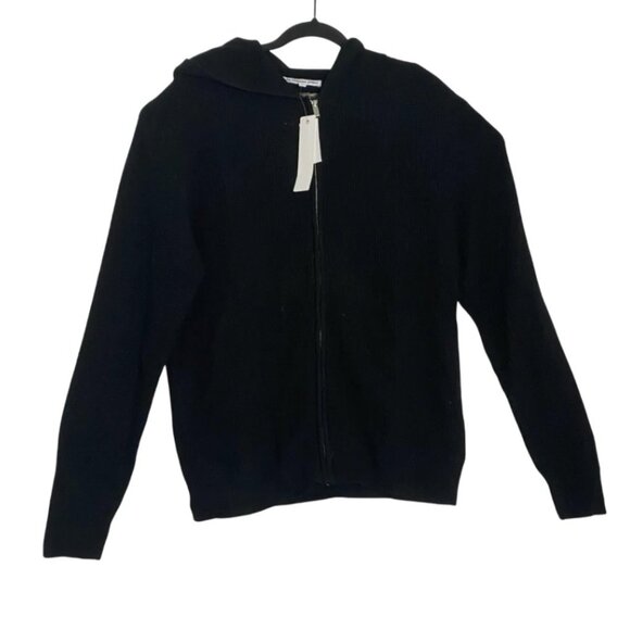 NWT The Cashmere Project Mens Black Full Zip Thermal Hoodie Jacket Size Large - Picture 1 of 5